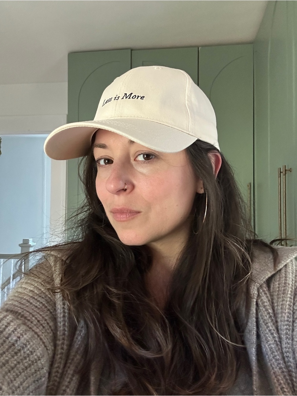Limited edition Merit 'Less is More' Embroidered Baseball Cap - cream